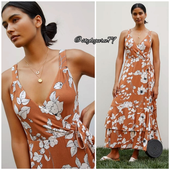 NWT,  Beautiful Anthropologie Ruffled Floral Midi Dress💝 - Picture 2 of 2